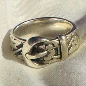 James Avery Silver Floral Buckle Ring